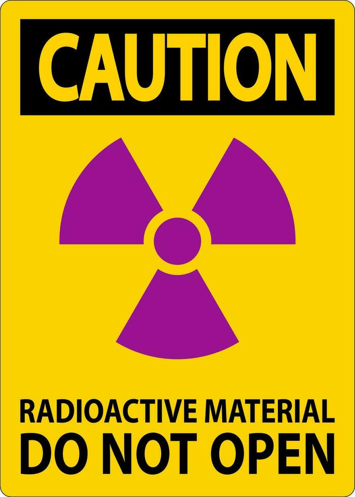 varning tecken radioaktiv material do inte öppen vektor