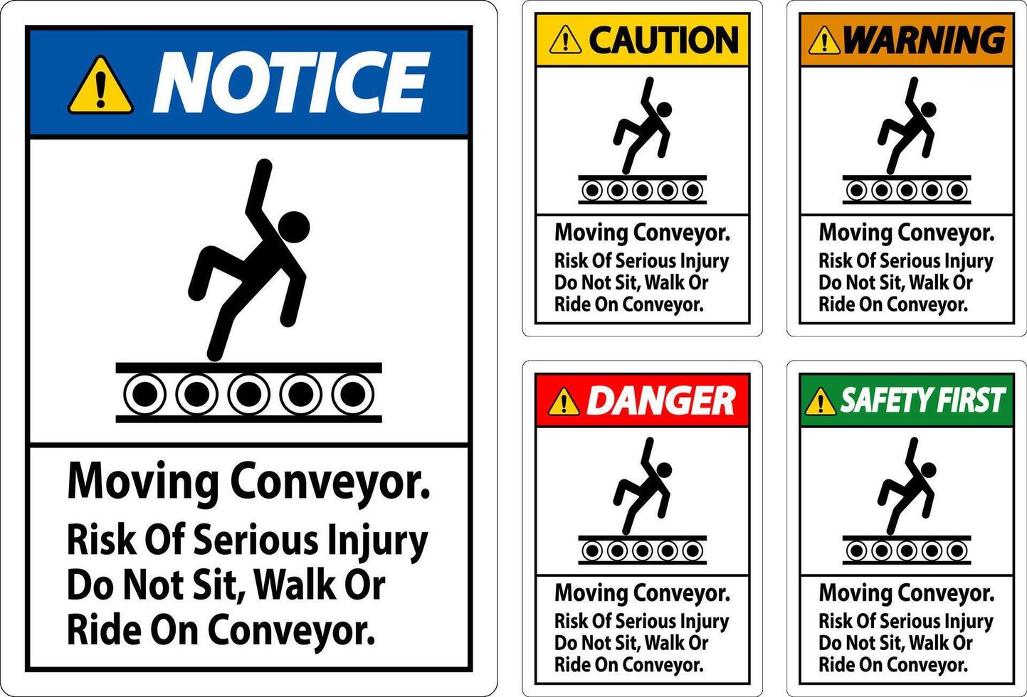Warnung Zeichen ziehen um Förderer, Risiko von ernst Verletzung tun nicht sitzen gehen oder Reiten auf Förderer vektor