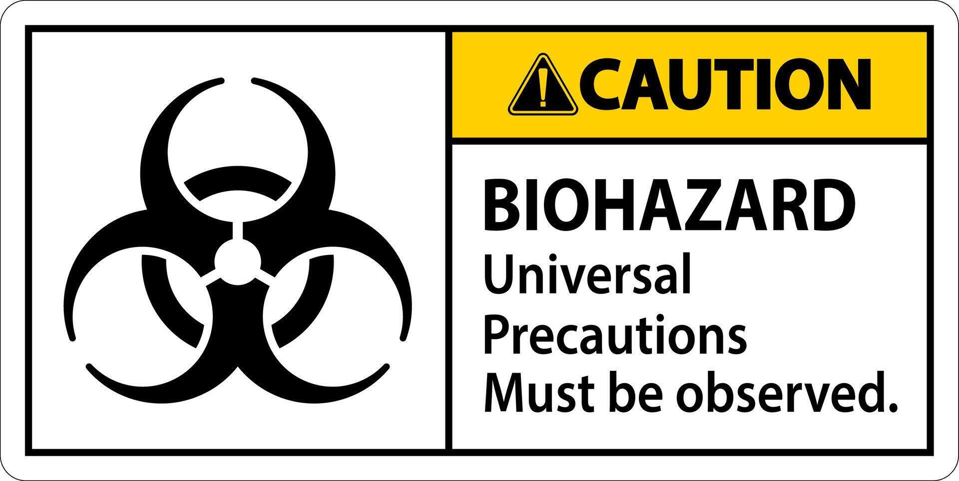 Biogefährdung Vorsicht Etikette Biogefährdung Universal- Vorsichtsmaßnahmen Muss Sein beobachtete vektor