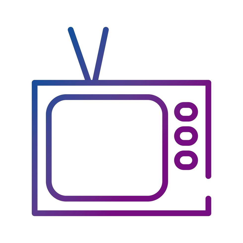 TV-Retro-Gradienten-Stil-Symbol vektor