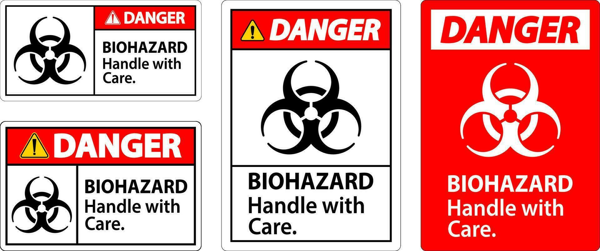 biohazard fara märka biologisk fara, hantera med vård vektor