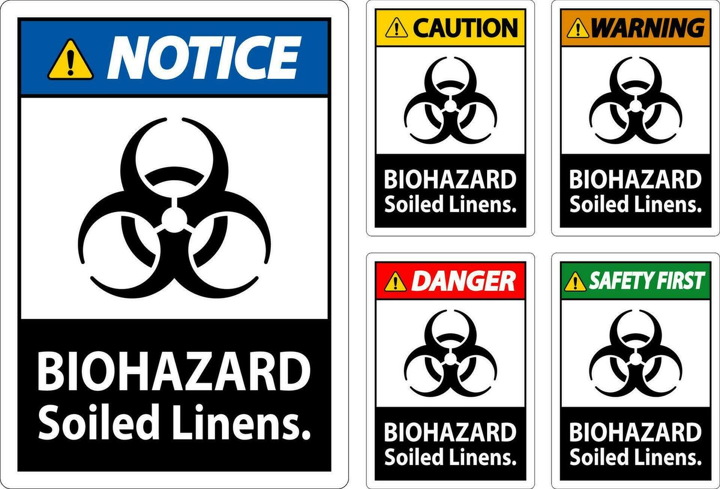 Biogefährdung Warnung Etikette Biogefährdung verschmutzt Bettwäsche vektor