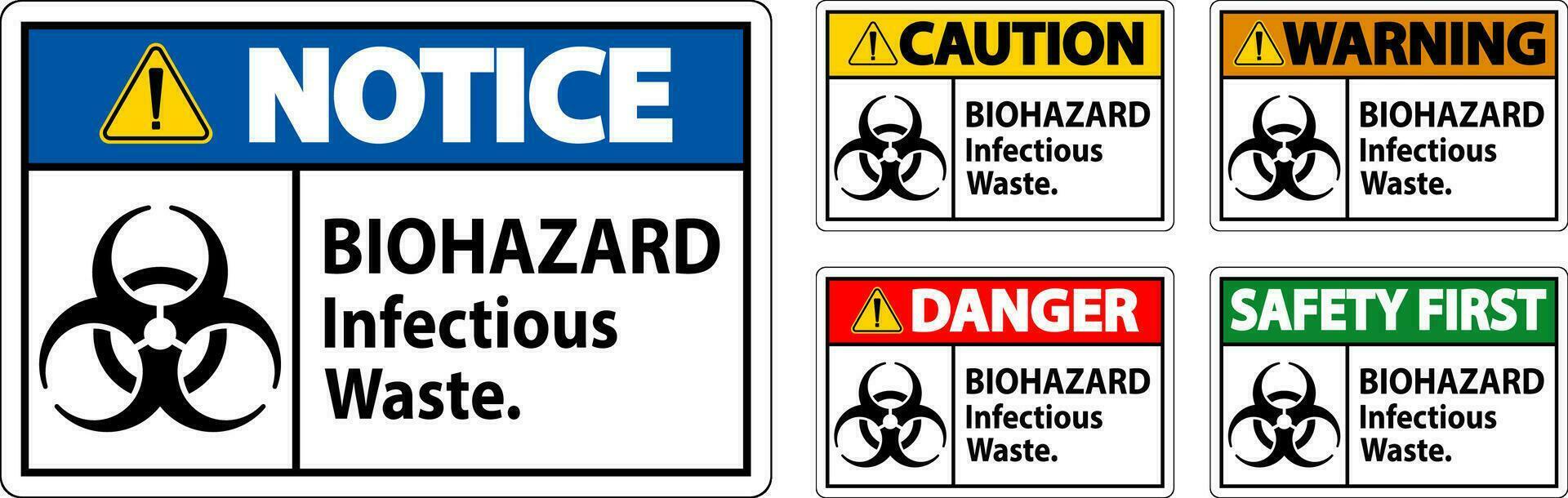 Biogefährdung Warnung Etikette Biogefährdung ansteckend Abfall vektor