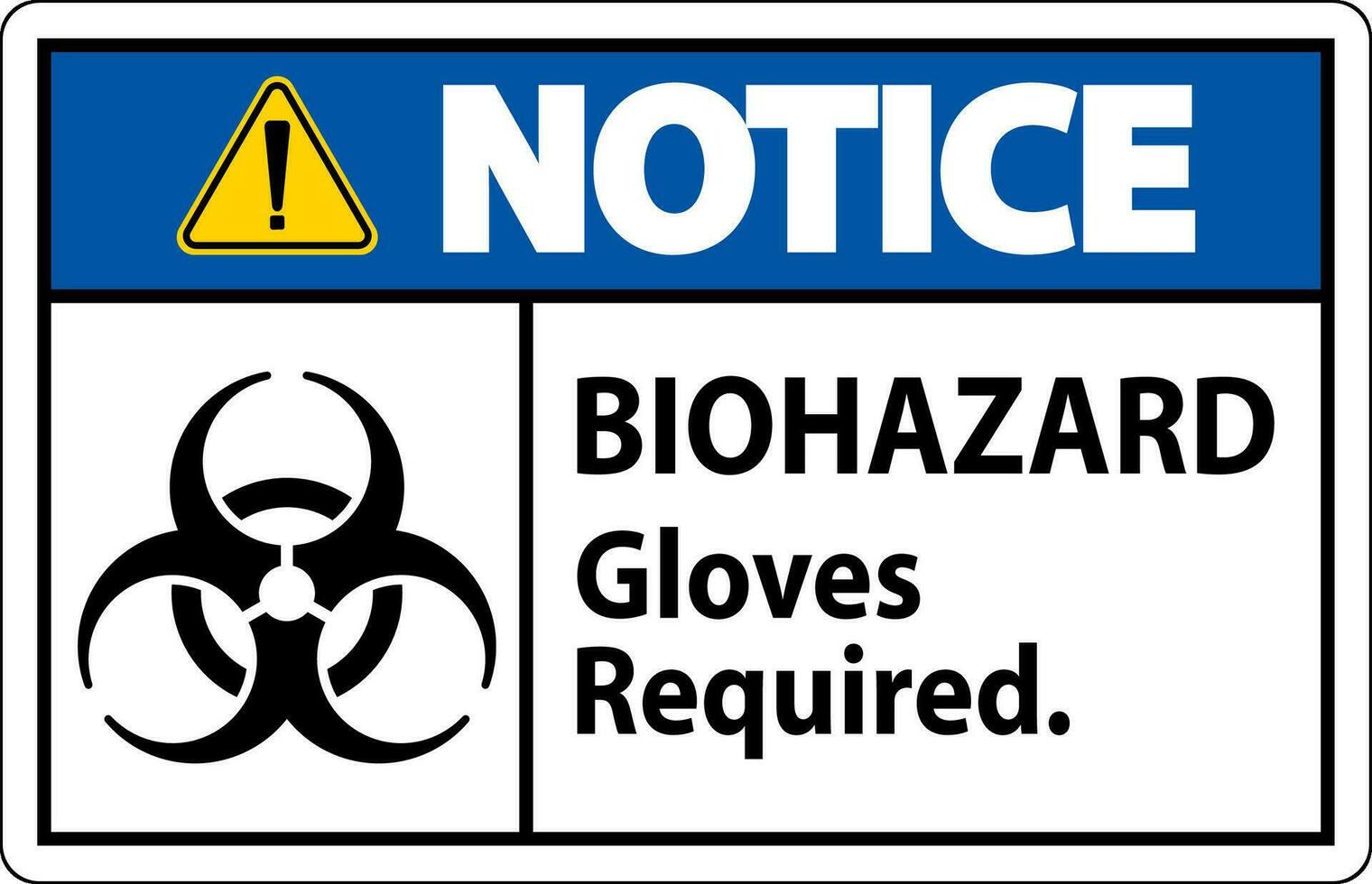 biohazard lägga märke till märka biohazard handskar nödvändig vektor