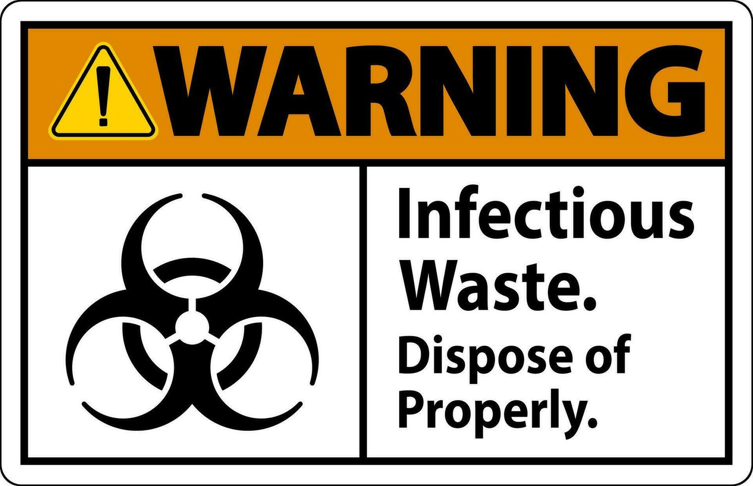 Biogefährdung Warnung Etikette ansteckend Abfall, entsorgen von richtig vektor