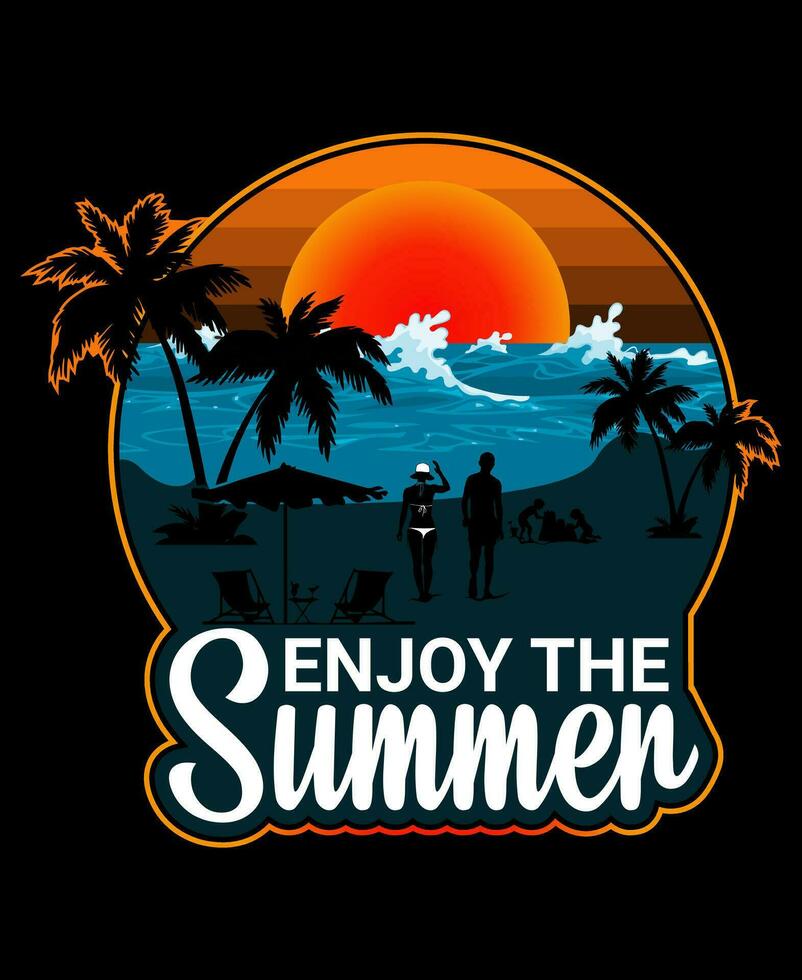 genießen das Sommer, Sommer- T-Shirt Design vektor