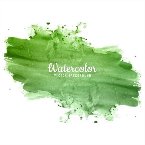 Vacker grön hand rita akvarell bakgrund vektor