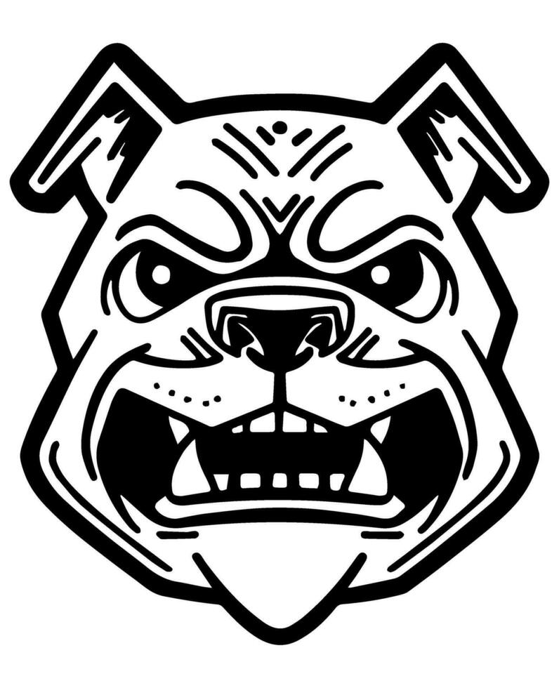 Bulldogge Vektor Symbol Glyphe isoliert, schwarz und Weiß Silhouette.