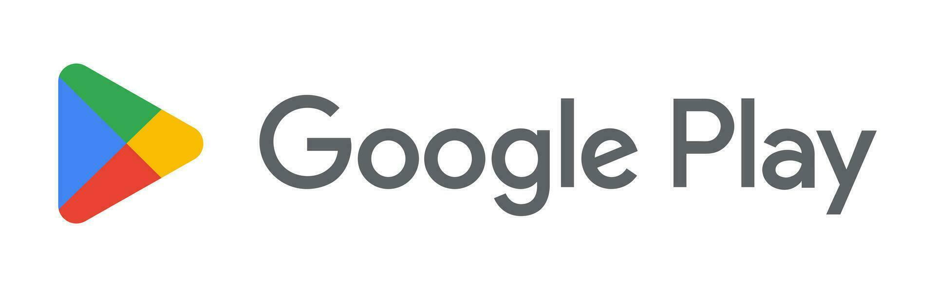 Google spela logotyp, ikon. vektor