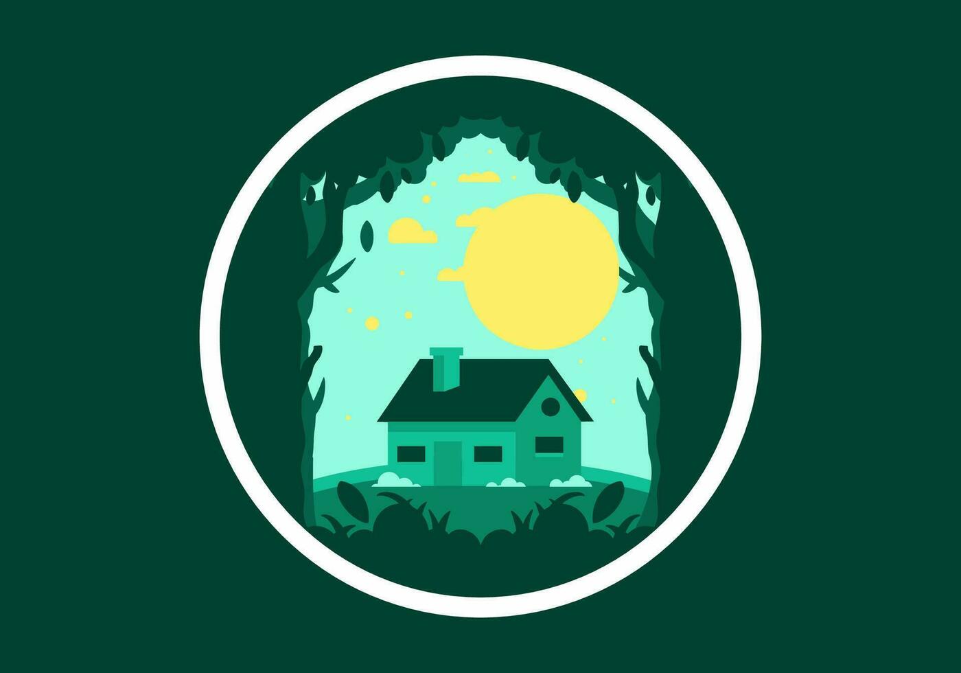 färgrik platt illustration av en enkel hus vektor