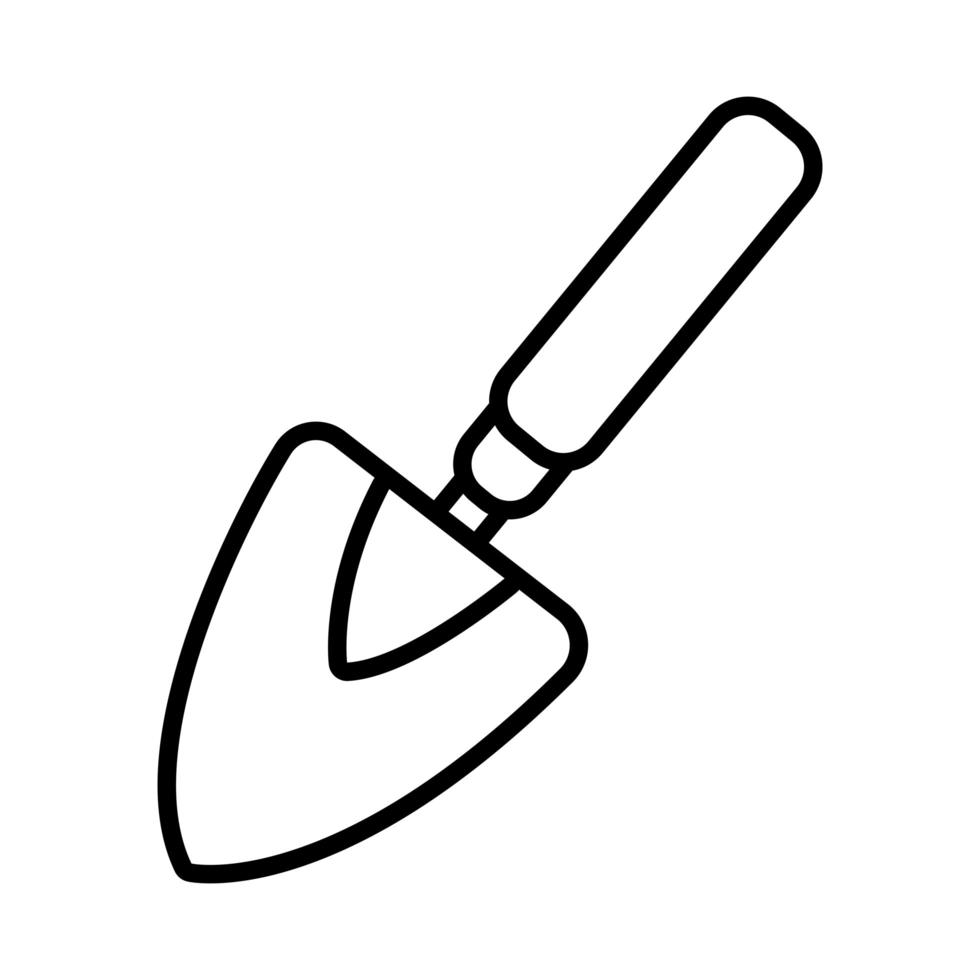 Spachtel Gartenwerkzeug Linienstil-Symbol vektor