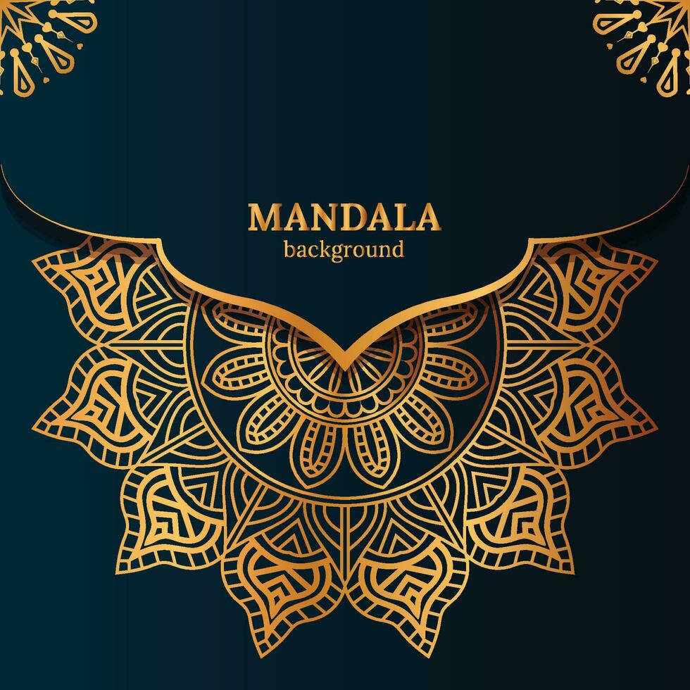 lyx mandala bakgrund med gyllene arabesk mönster arabicum islamic öst stil. ramadan stil dekorativ mandala. mandala för skriva ut, affisch, omslag, vektor