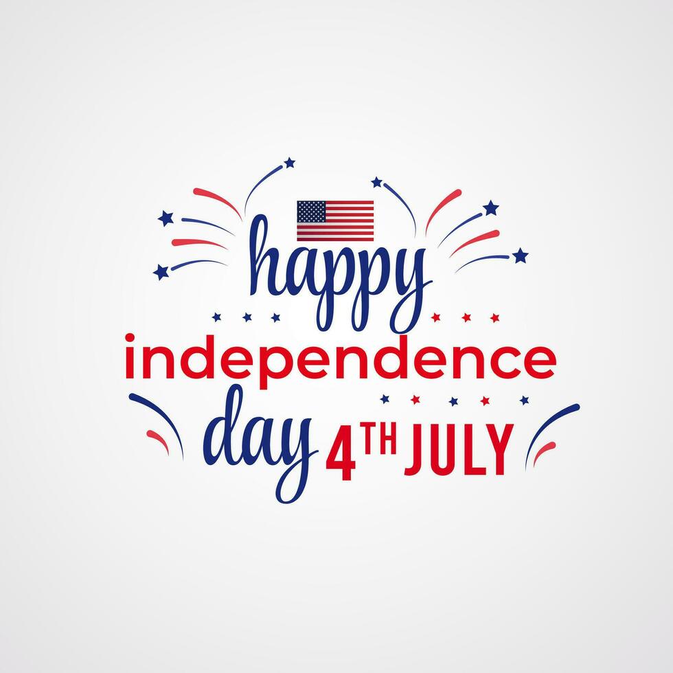 USA oberoende dag firande, Lycklig 4:e av juli hälsning kort vektor