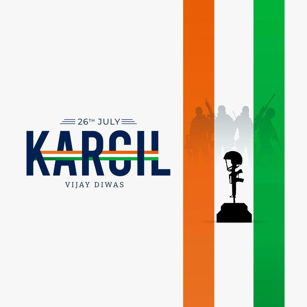 26 .. Juli kargil vijay diwas Design Konzept mit indisch Flagge und Heer Sozial Medien Post vektor