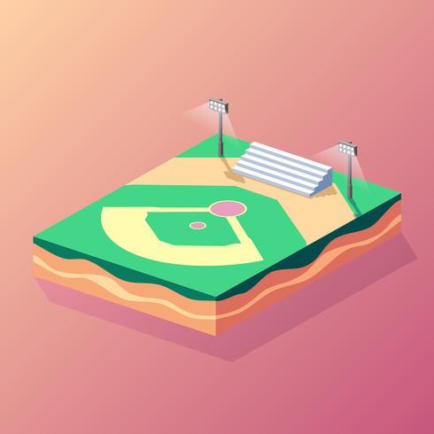 isometrisk baseball park vektor