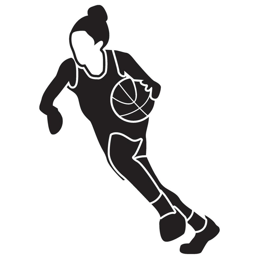 basketboll flickor pose-fast vektor