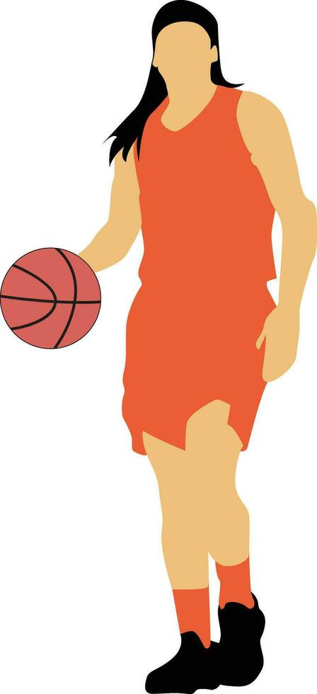 kvinnors utgör dribbla basketboll spelare vektor