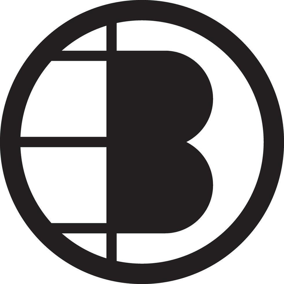 b brev logotyp fast stil vektor