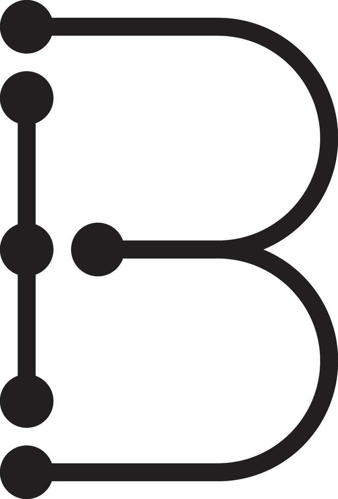 b brev logotyp fast stil vektor