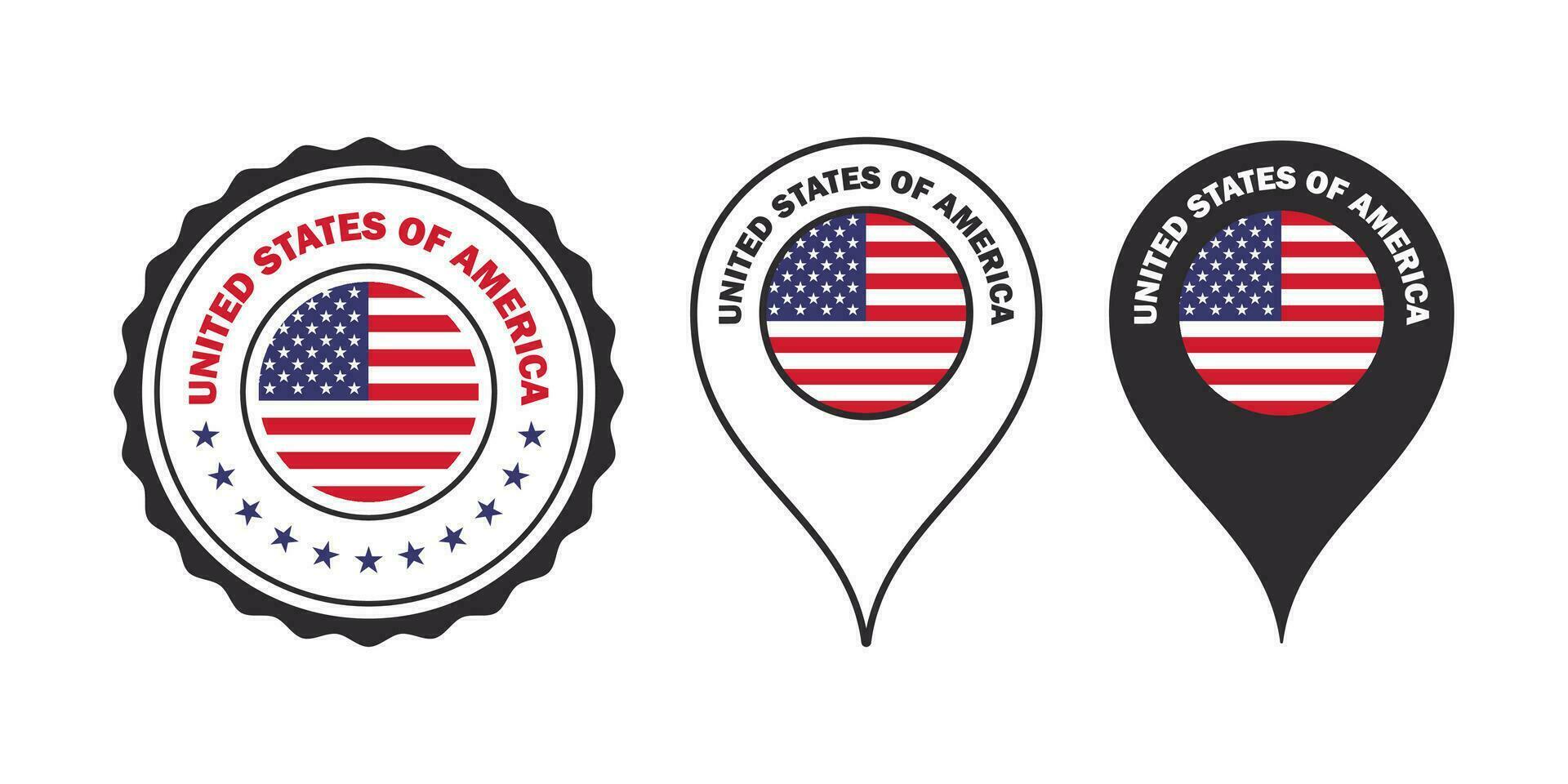USA tecken med flagga. USA pekare med flagga. vektor skalbar grafik