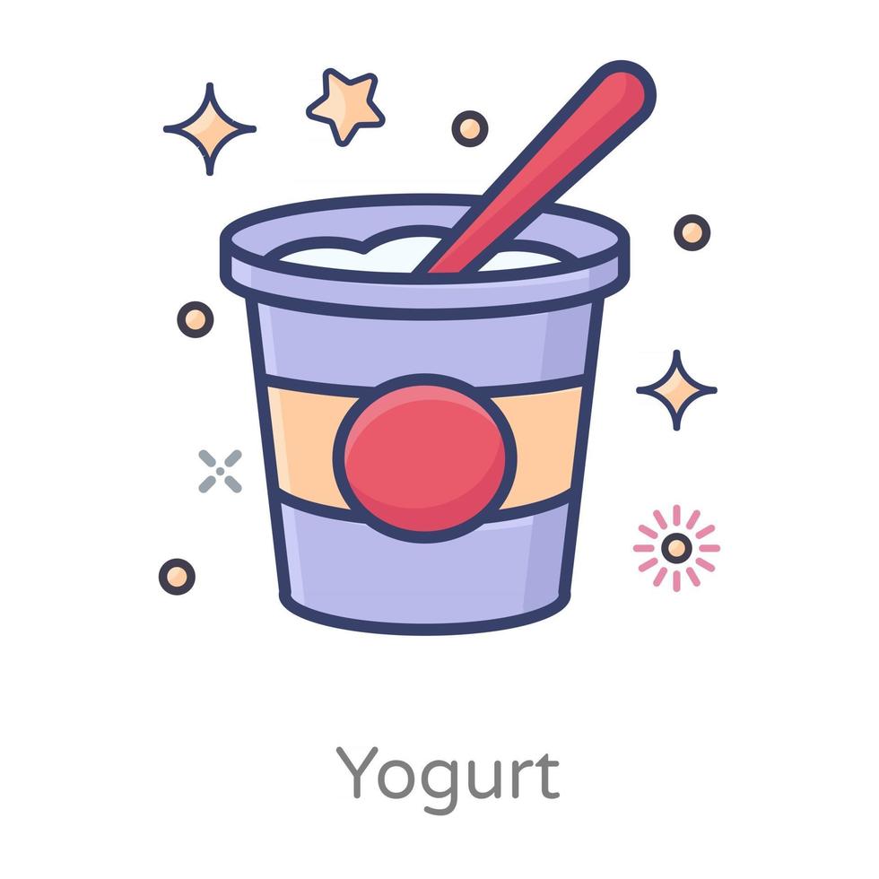 yoghurt kopp stil vektor