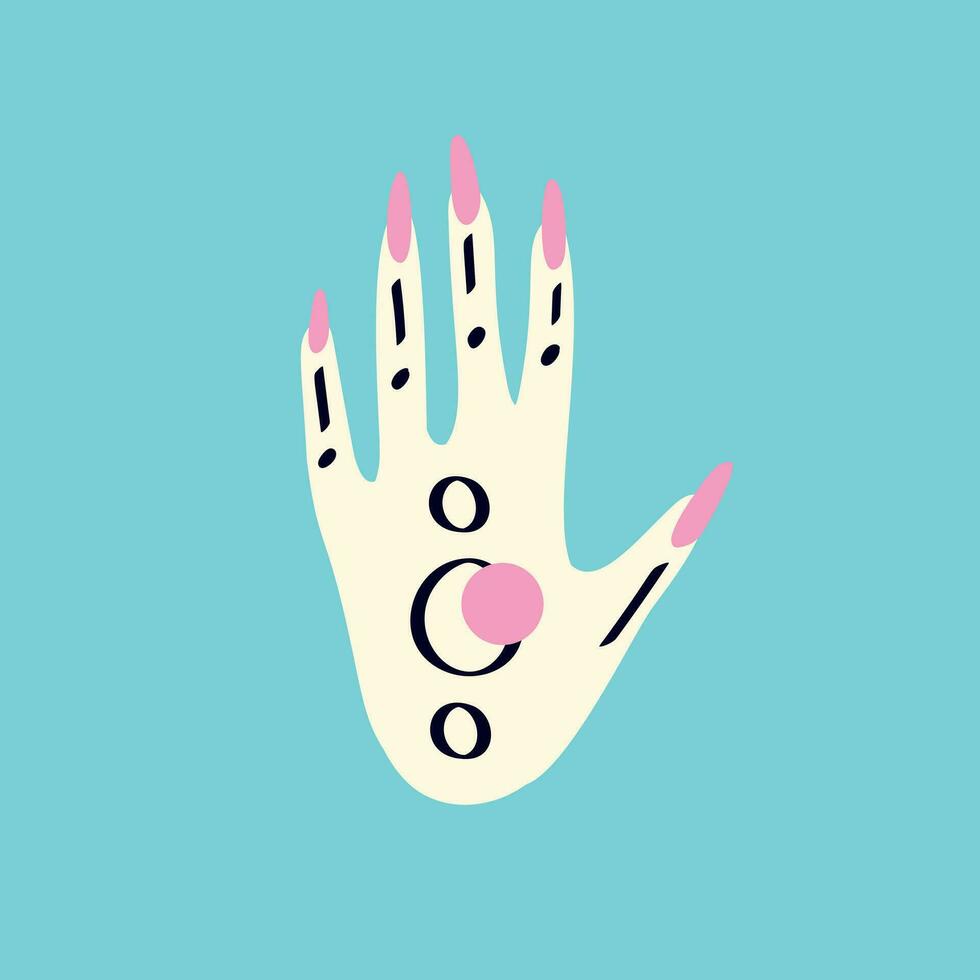 magisch Spiritualist mystisch Symbol von ein Hand mit ein Auge. modern modisch Illustration vektor