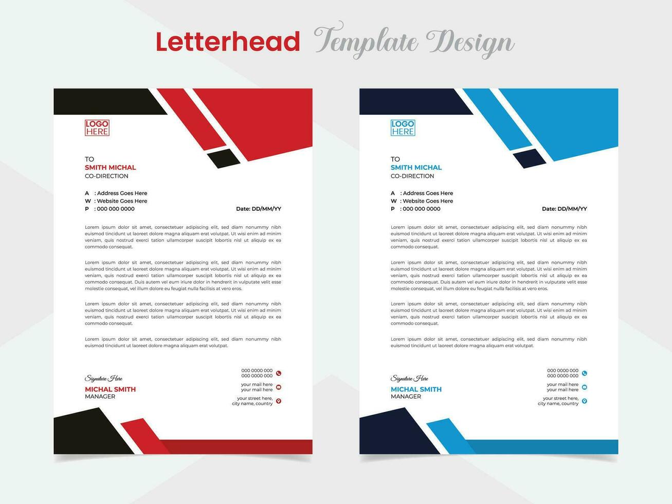 modern kreativ Briefkopf Vorlage mit minimal Design vektor