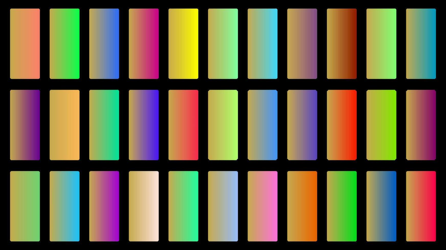 bunt Kitz Farbe Schatten linear Gradient Palette Farbfelder Netz Kit gerundet Rechtecke Vorlage einstellen vektor