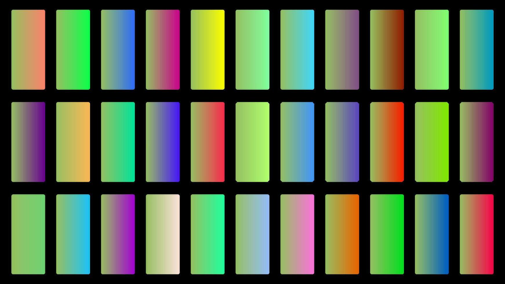 bunt Olive Farbe Schatten linear Gradient Palette Farbfelder Netz Kit gerundet Rechtecke Vorlage einstellen vektor