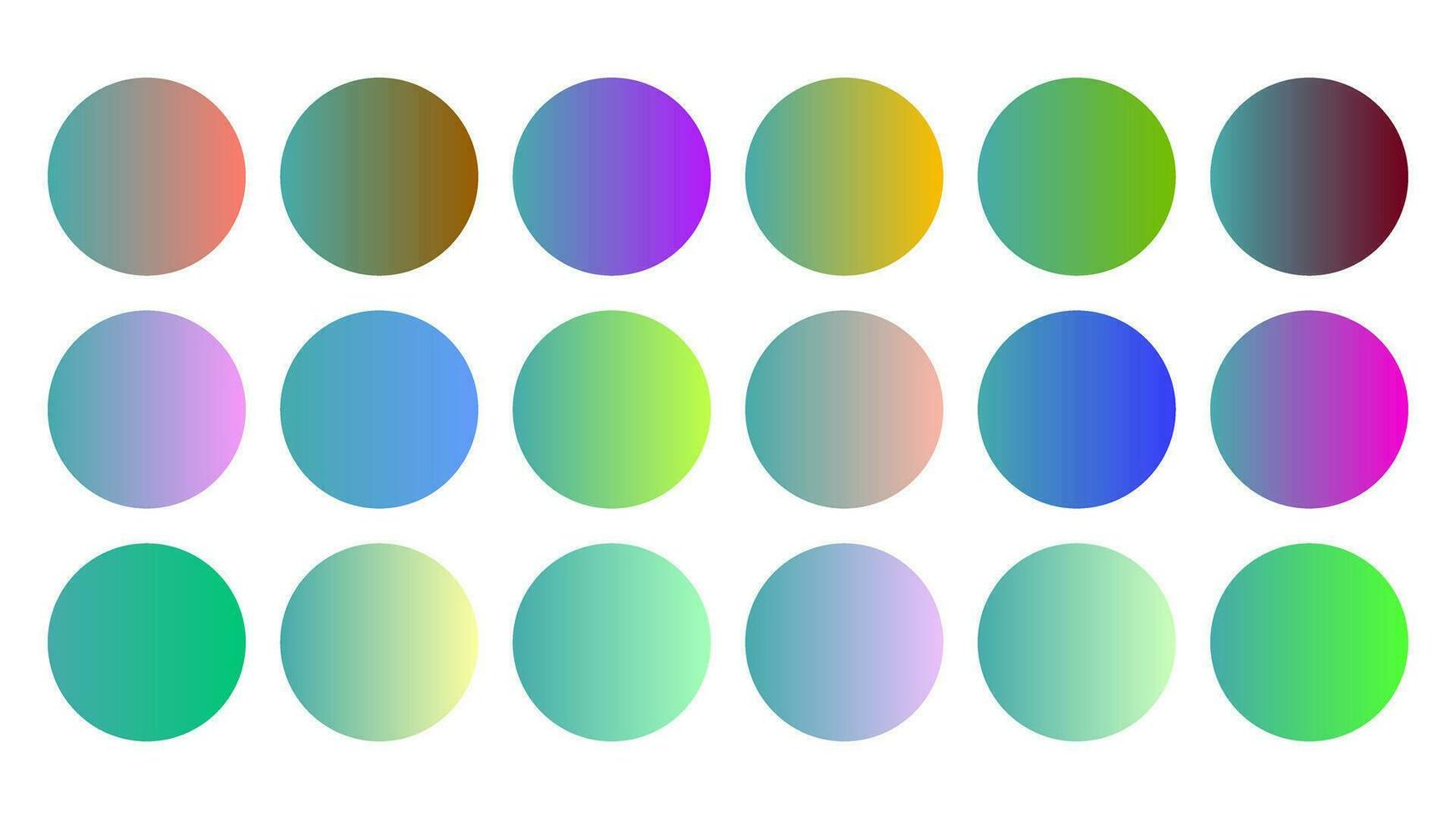 färgrik kricka Färg skugga linjär lutning palett färgrutor webb utrustning cirklar mall uppsättning vektor