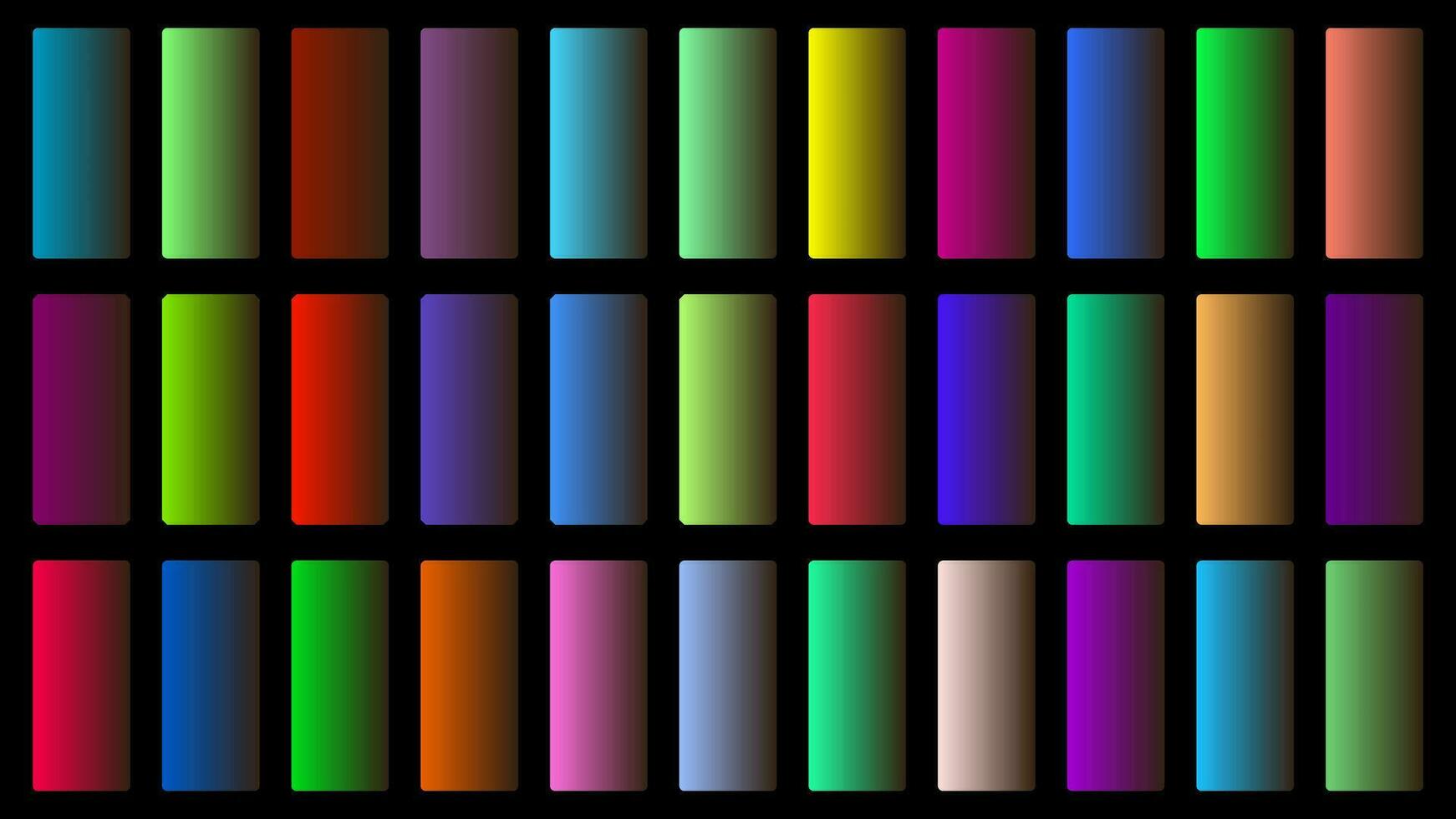 bunt Umber Farbe Schatten linear Gradient Palette Farbfelder Netz Kit gerundet Rechtecke Vorlage einstellen vektor
