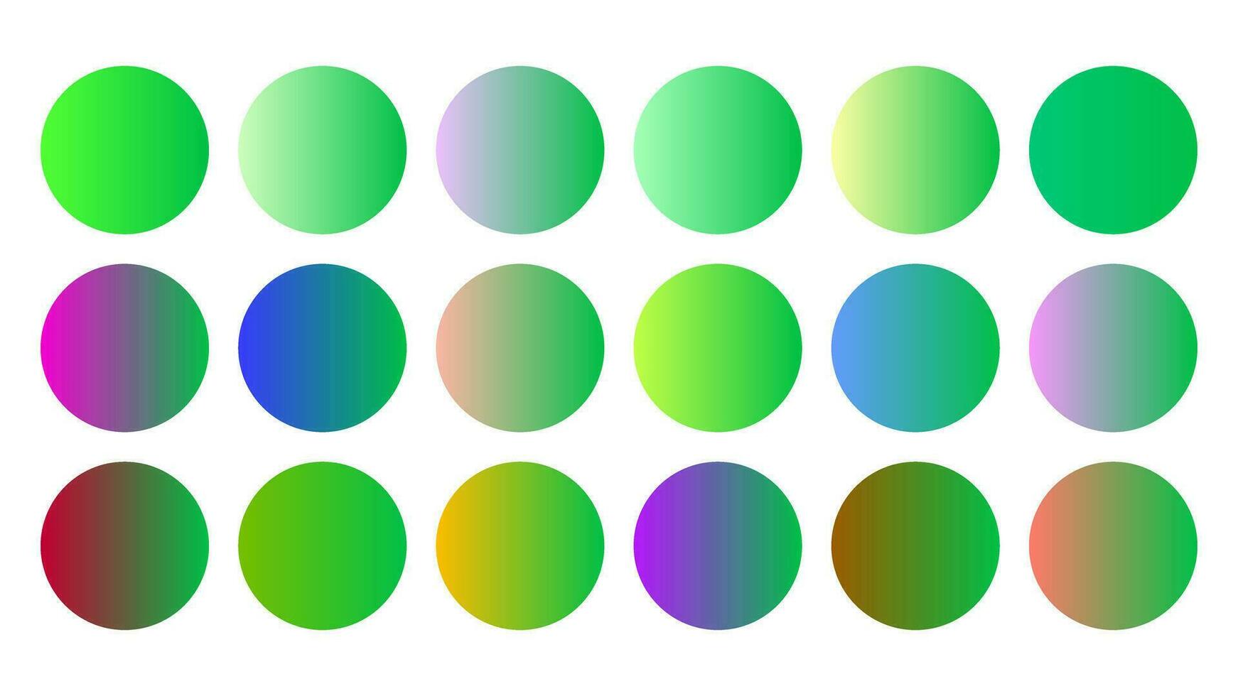 bunt Sittich Farbe Schatten linear Gradient Palette Farbfelder Netz Kit Kreise Vorlage einstellen vektor
