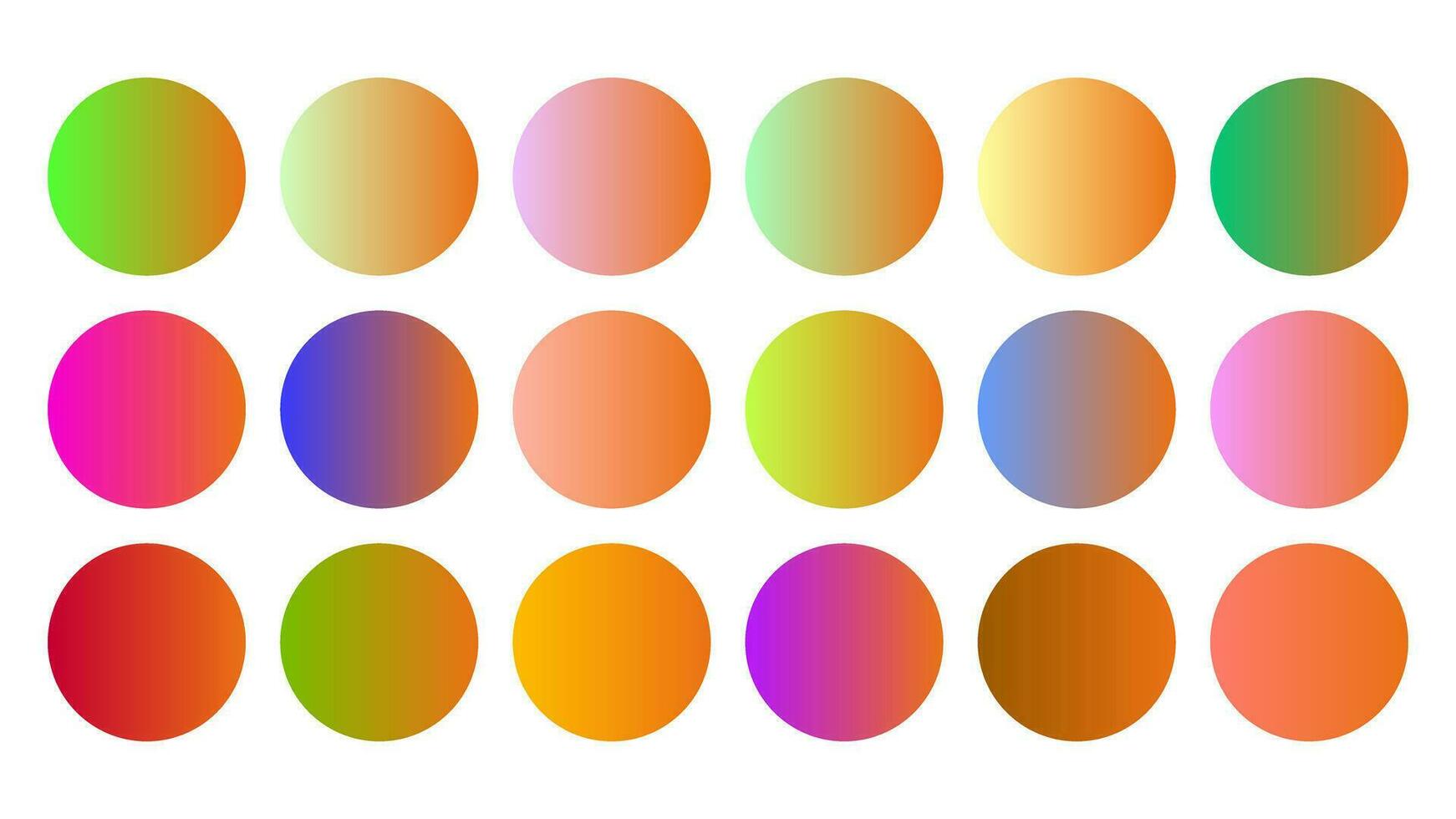 bunt Karotte Farbe Schatten linear Gradient Palette Farbfelder Netz Kit Kreise Vorlage einstellen vektor