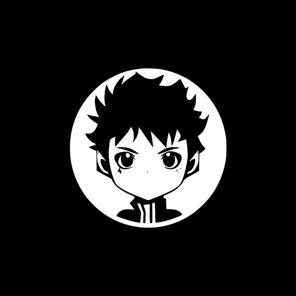 Anime - - minimalistisch und eben Logo - - Vektor Illustration