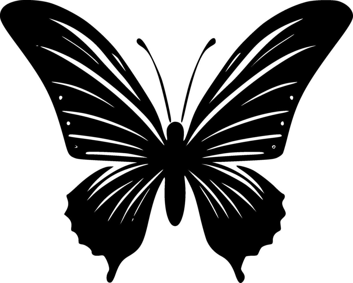 Schmetterling - - schwarz und Weiß isoliert Symbol - - Vektor Illustration