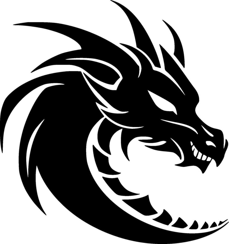 Drachen - - schwarz und Weiß isoliert Symbol - - Vektor Illustration