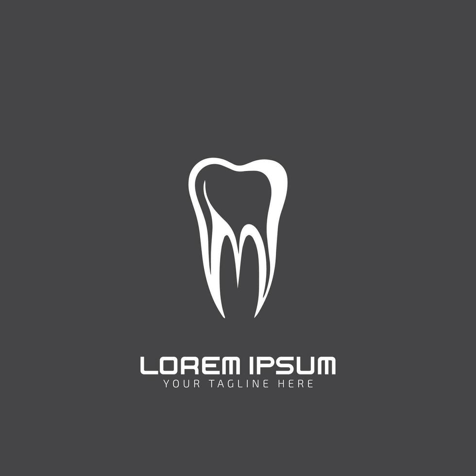 Dental Logo Vektor zum Dental Klinik. Zahnarzt Behandlung und Gesundheit. Illustration zum Ihre business.on dunkel Hintergrund.