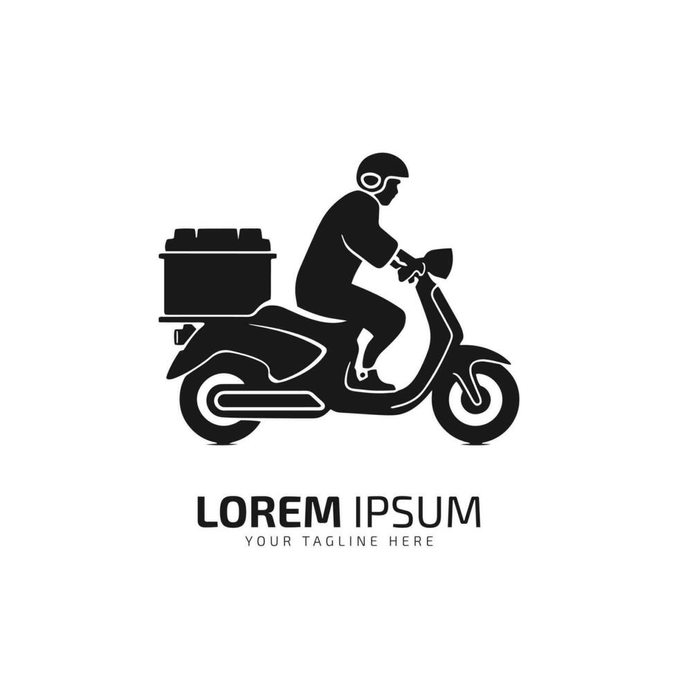 uttrycka leverans cykel logotyp ikon vektor mall med skoter låda logotyp design