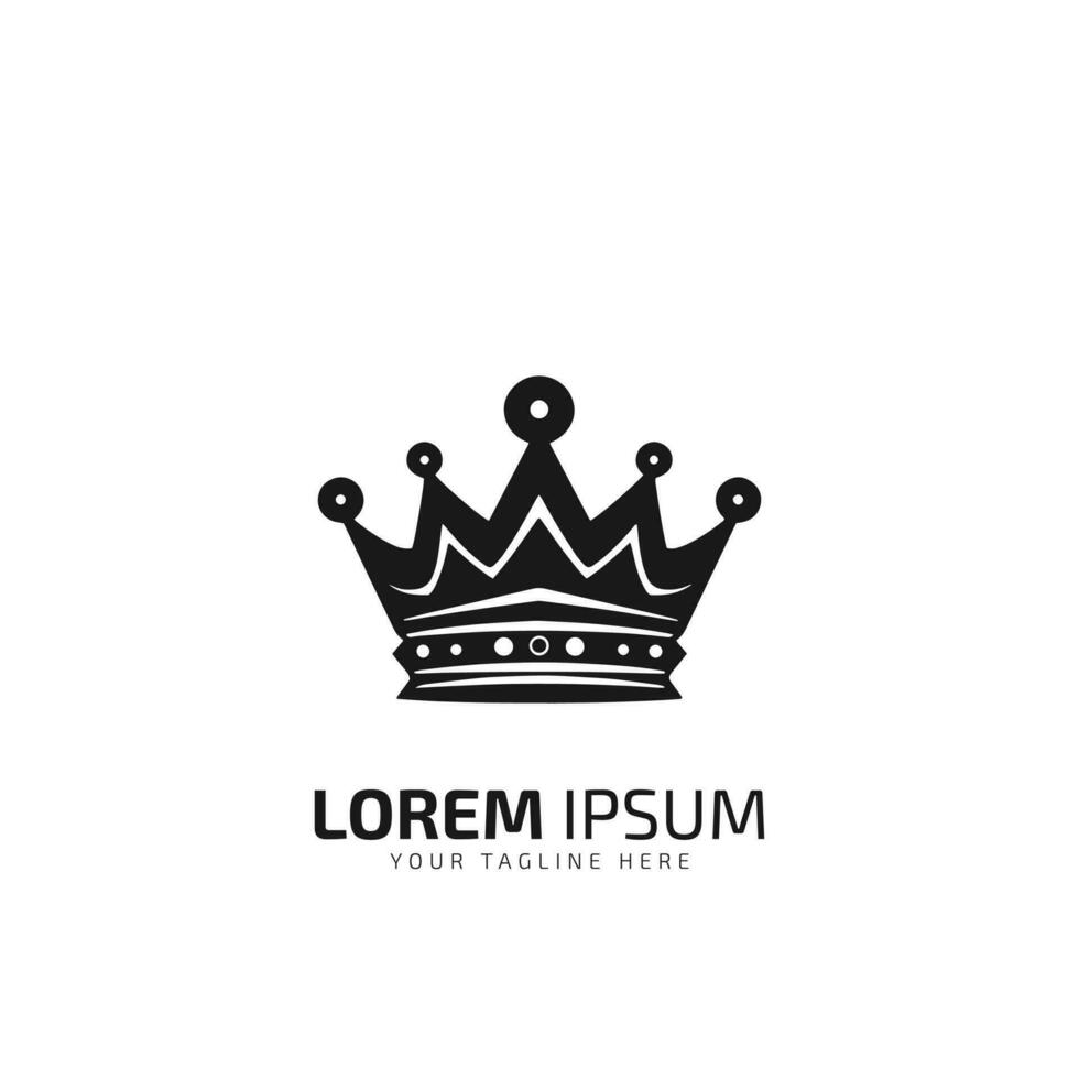 Krone minimal Logo Symbol Silhouette Design isoliert auf Weiß Hintergrund vektor