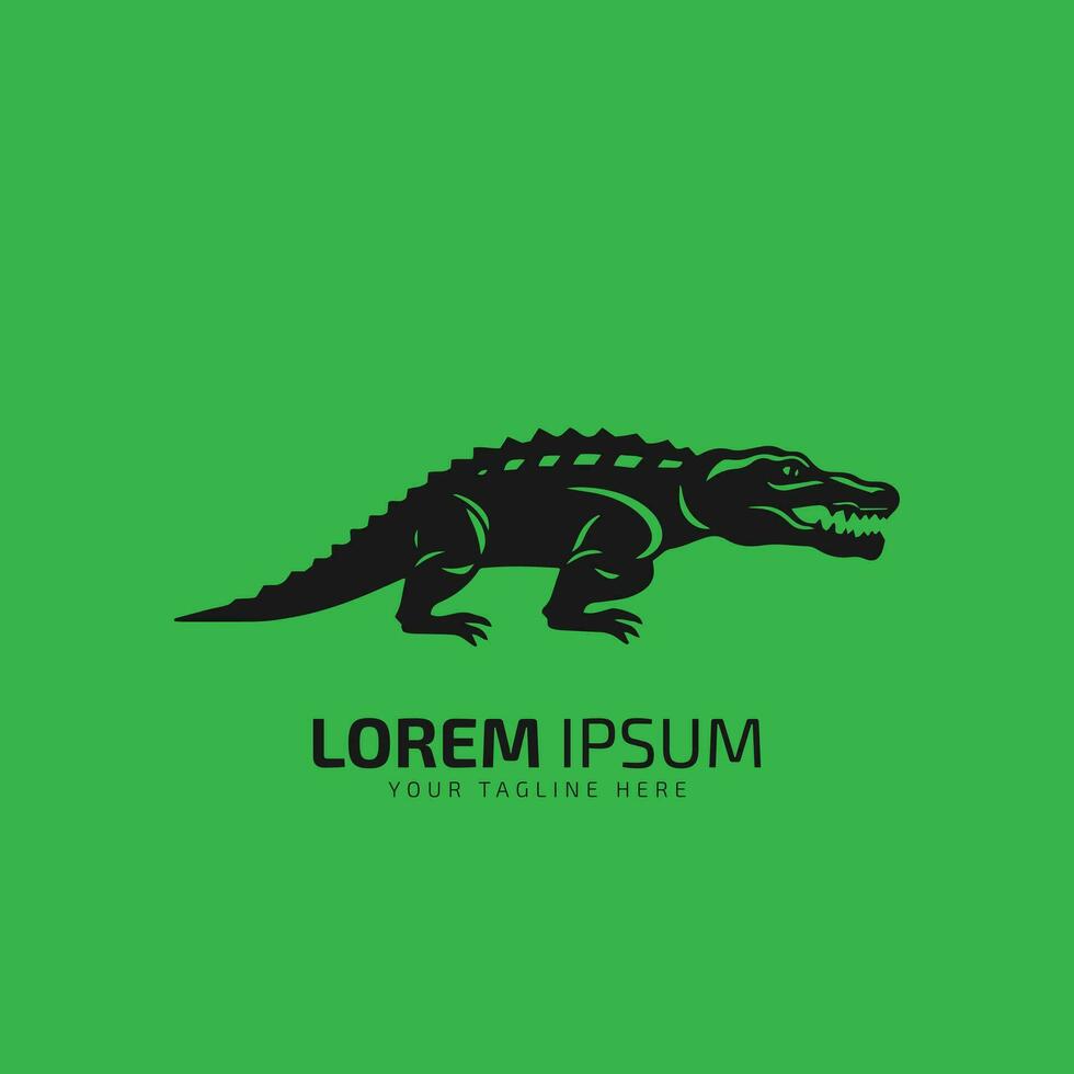 krokodil och alligator logotyp silhuett ikon vektor illustration