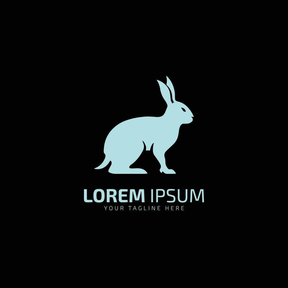 silhuett av påsk kaniner logotyp, kanin logotyp vektor ikon isolerat silhuett.
