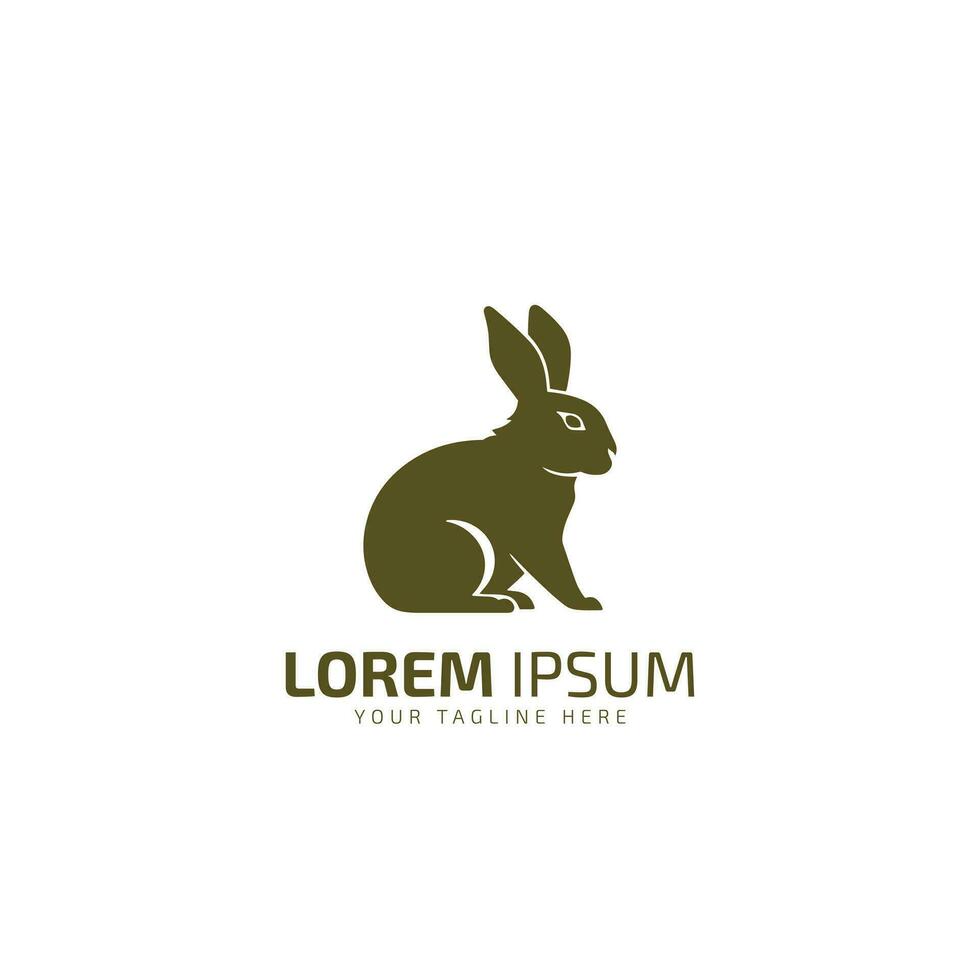 Silhouette von Ostern Hasen Logo, Hase Sitzung Logo Vektor Symbol Design isoliert Silhouette auf Weiß Hintergrund.