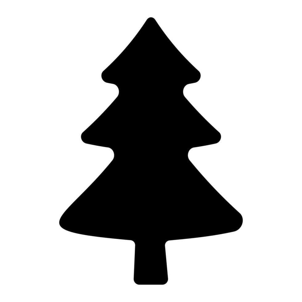 schwarz Silhouette von Weihnachten Baum. Tanne Baum schwarz Symbol isoliert auf Weiß Hintergrund. vektor