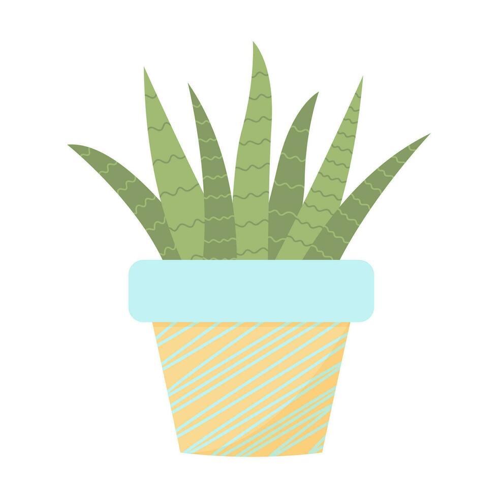 süß Kaktus im ein Topf. inländisch saftig Pflanze im Pastell- Farben isoliert auf Weiß Hintergrund. vektor