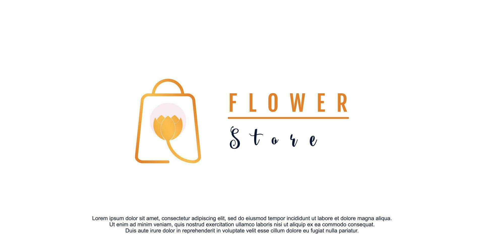 Beauty-Store-Logo-Design mit Blumen- und Taschenkonzept vektor