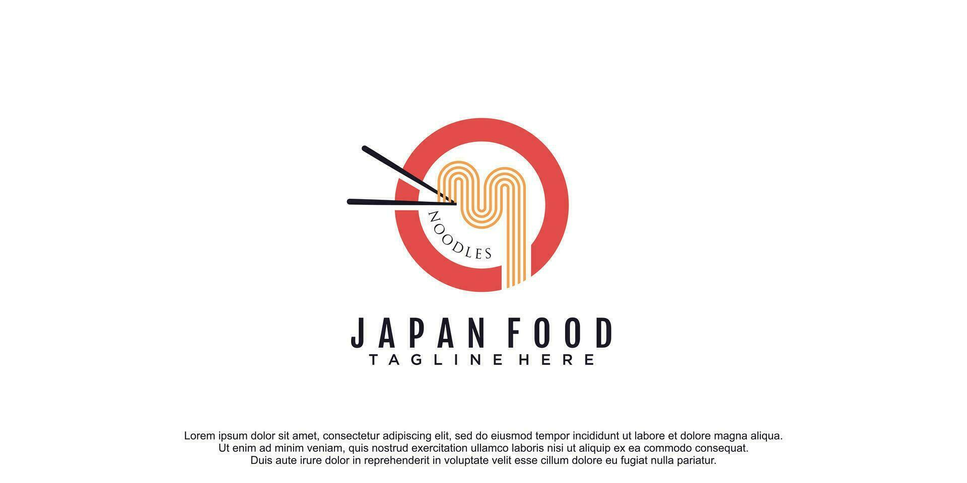 japan nudel mat logotyp med kreativ stil aning premie vektor