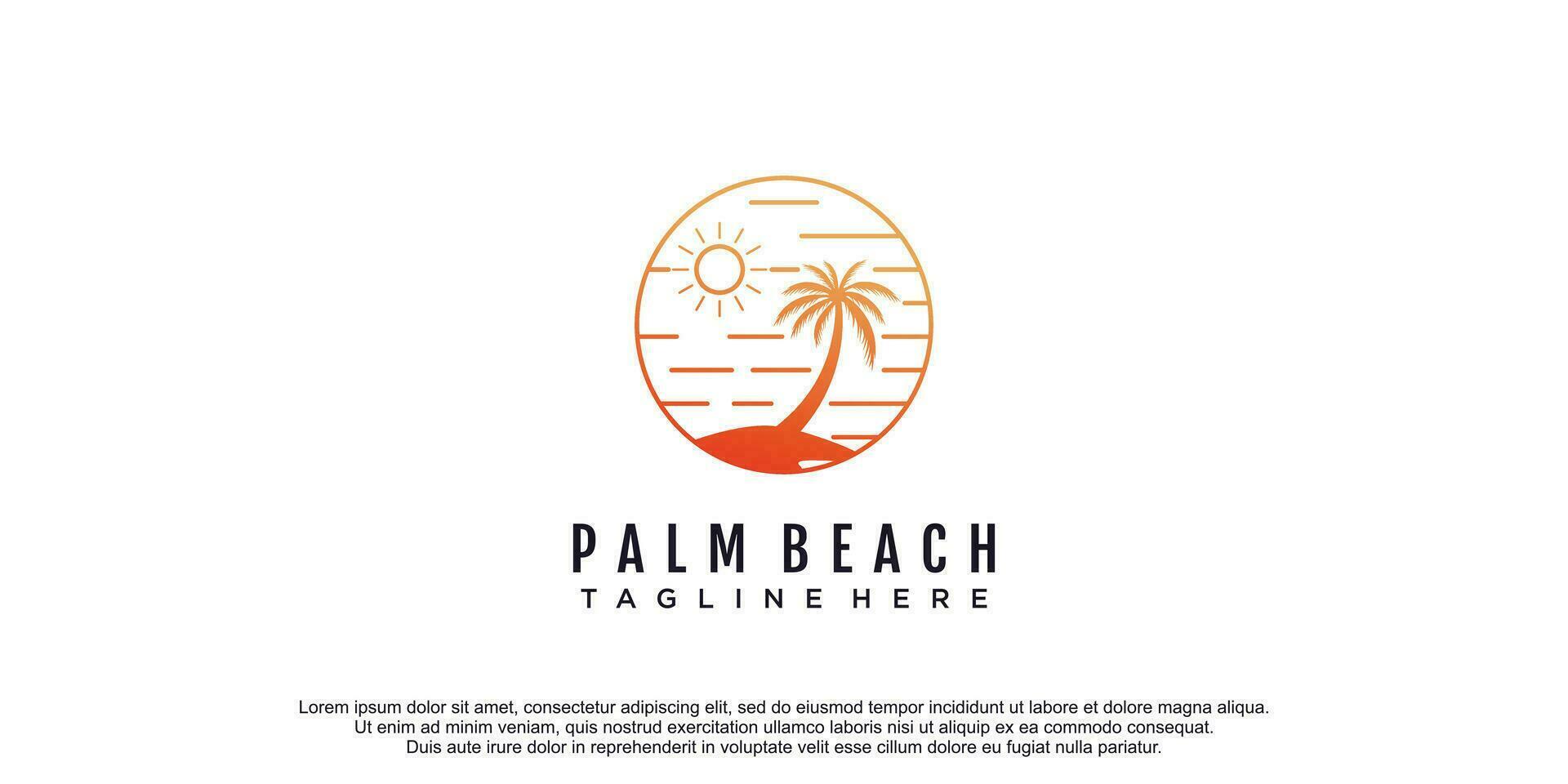 Palme Strand Logo mit kreativ Design Prämie Vektor