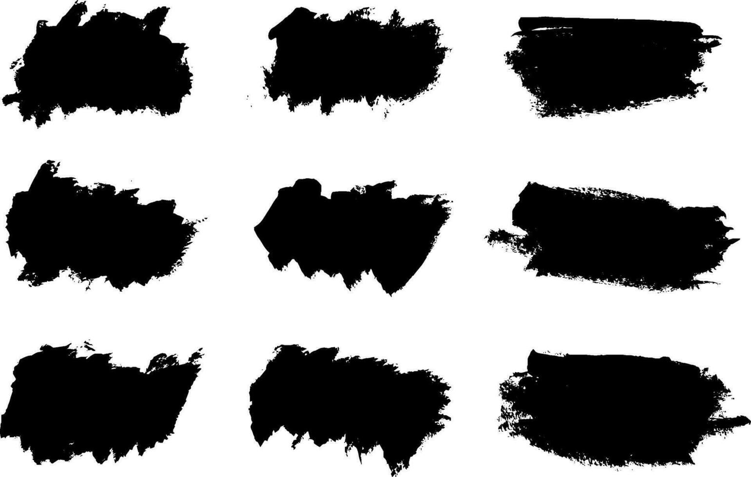 svart måla borsta stroke isolerat på vit bakgrund. paintbrush uppsättning mall. grunge textur effekt. grafisk design element grungy målad stil begrepp för baner, flygblad, omslag, broschyr, etc vektor