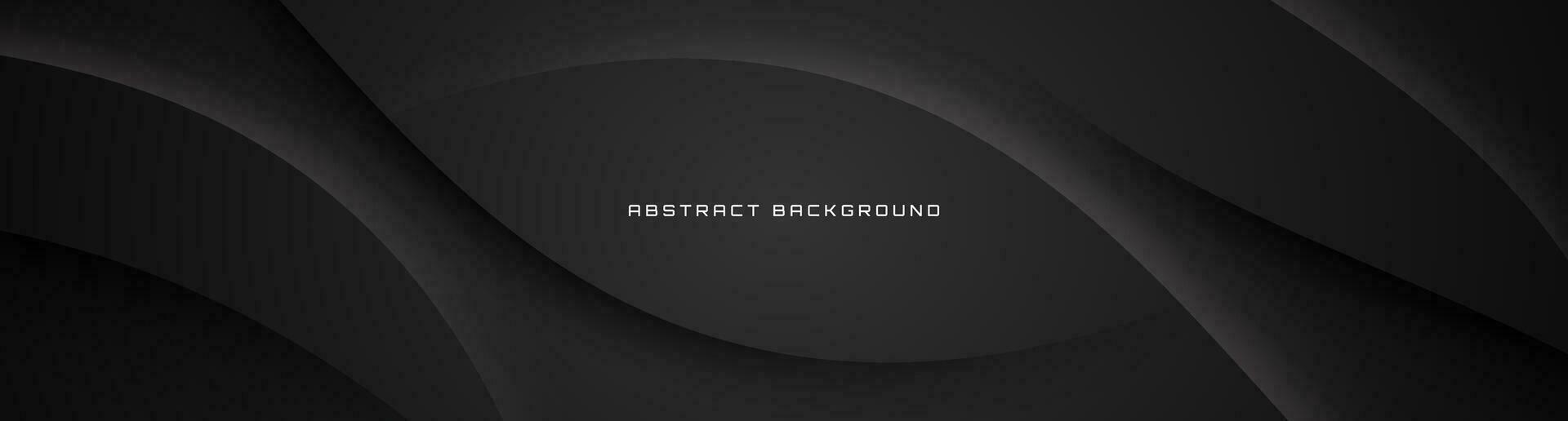 3d svart geometrisk abstrakt bakgrund överlappning lager på mörk Plats med vågor dekoration. minimalistisk modern grafisk design element Skära ut stil begrepp för baner, flygblad, kort, eller broschyr omslag vektor