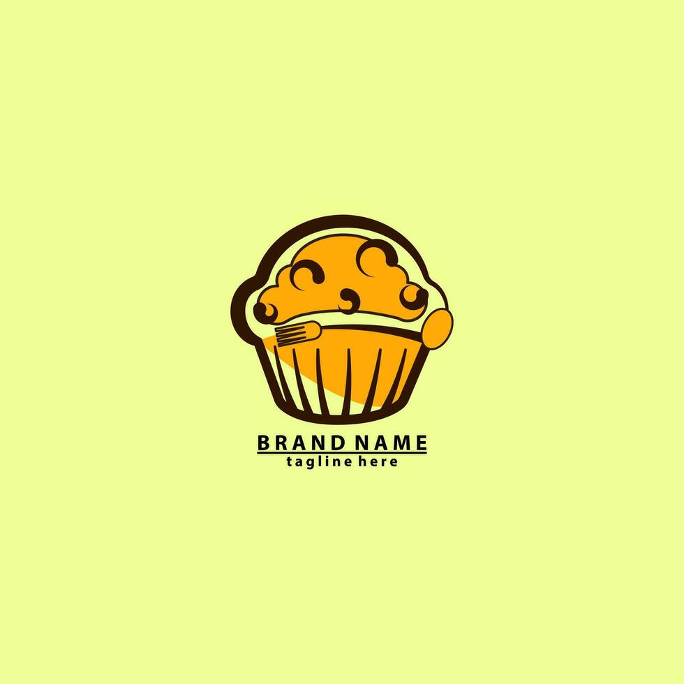 Tasse Kuchen Bäckerei Logo Vektor Illustration Vorlage Symbol Grafik Design